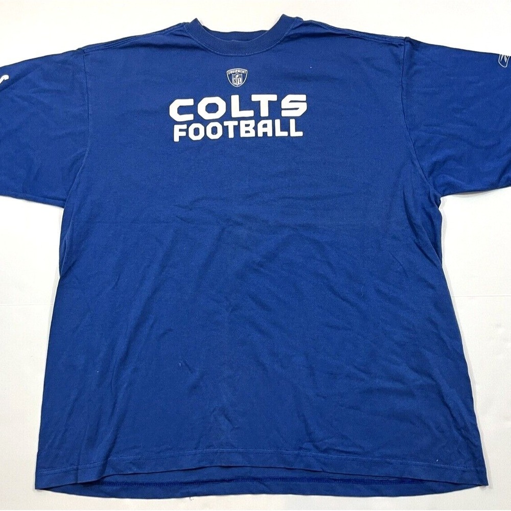 Vintage Y2K Reebok NFL Equipment Indianapolis Colts Football TShirt Mens XL Blue